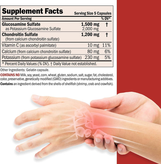 Andrew Lessman Glucosamine 1500 Chondroitin 1200-600 Capsules – 100% Sulfate Form, Research Established Ingredients And Levels For Support Of Healthy Joint Tissue. Small Easy To Swallow Capsules