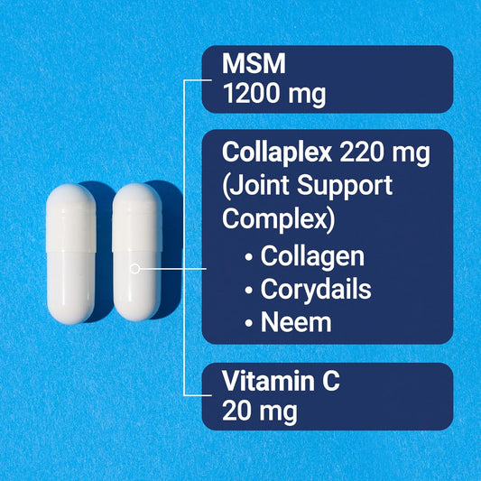 U.S. Doctorsā Clinical Mega Msm Supplement For Joints With Msm + Vitamin C + Collagen And Neem - Clinically Proven To Promote Cartilage Tendon & Ligament Health (1 Month Supply ā 120 Capsules)