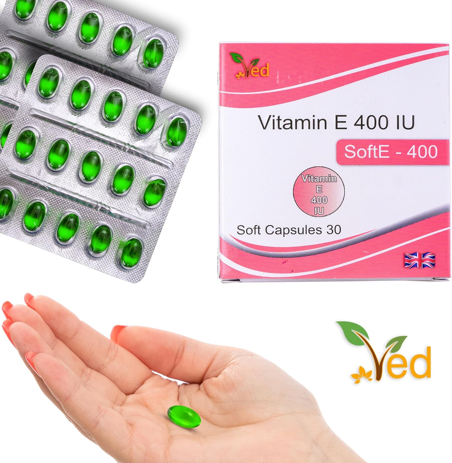 VED Vitamin-E 400 IU SOFTGEL Capsule | 30 Days Supply : Amazon.co.uk: Health & Personal Care