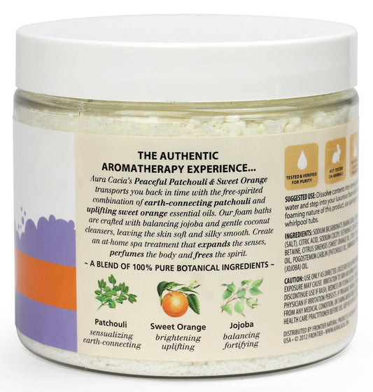 Aura Cacia Aromatherapy Foam Bath, Peaceful Patchouli And Sweet Orange
