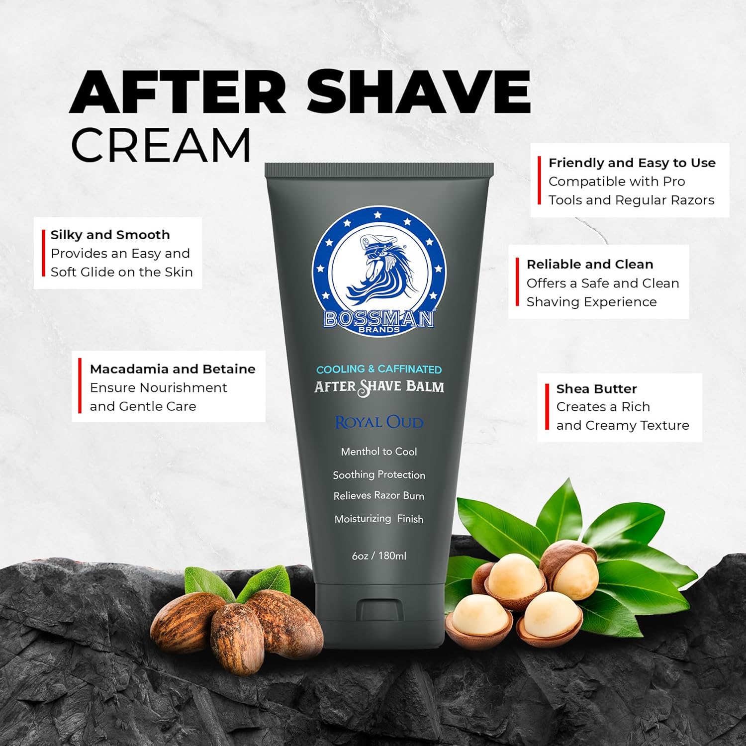 Bossman Silk Lotion Shaving Cream & Cooling After Shave For Men Combo β Shave Cream & After Shave Balm For Men (Royal Oud Scent) : Beauty & Personal Care
