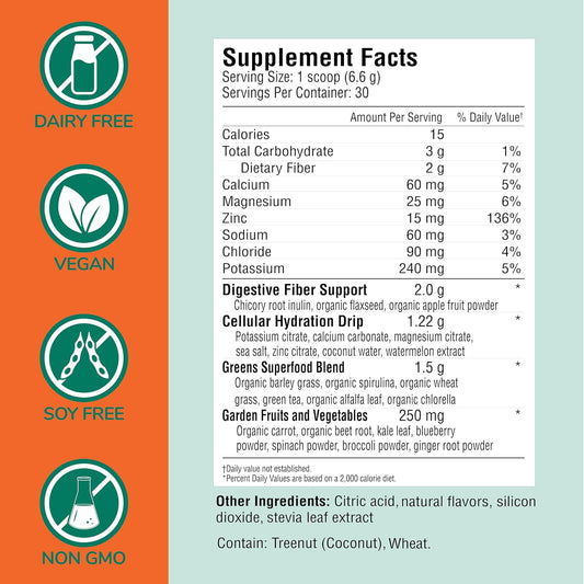 Country Farms Super Greens Natural Flavor, 50 Organic Super Foods, Usda Organic Drink Mix, Fruits, Vegetables, Super Greens, Mushrooms & Probiotics, Supports Energy, 20 Servings, 10.6 Oz