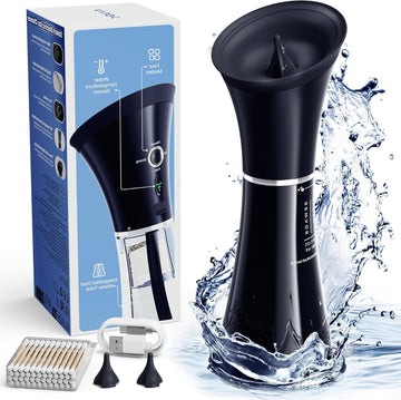 Upgraded Ear Wax Removal With One-Piece Waste Tank, Safe Ear Cleaner With Water Temperature Sensor, Fsa Hsa Store Eligible Effective Ear Irrigation Kit & Usb-C Cable, Ipx7, Black