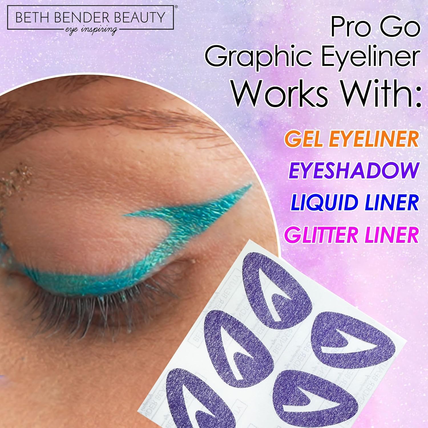 Beth Bender Beauty Pro Go Graphic Eyeliner Stencil - Stylish Eyeliner Stencils - Achieve The Perfect Winged Liner : Beauty & Personal Care
