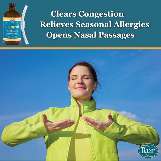 Baar Products - Inspirol Herbal Breathing - Aromatherapy Product - Herbal Antiseptic - Clears Congestion, Opens Sinuses, Alleviates Nasal Drip - Allergy Relief - Includes One Tube - 4 Oz