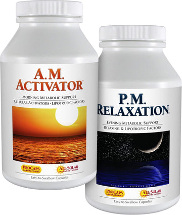 Andrew Lessman A.M. Activator And P.M. Relaxation Kit 30 Capsules Of Each - A.M. Activator Promotes Energy And Fat Metabolism While P.M. Relaxation Encourages A Restful Night'S Sleep