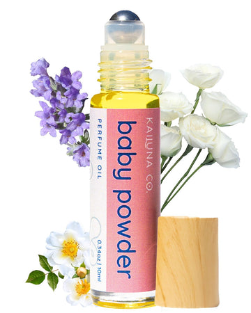 Baby Powder Natural Essential Oil Perfume Roll On With Pure Organic Jojoba Oil, Alcohol Free, Handmade In California