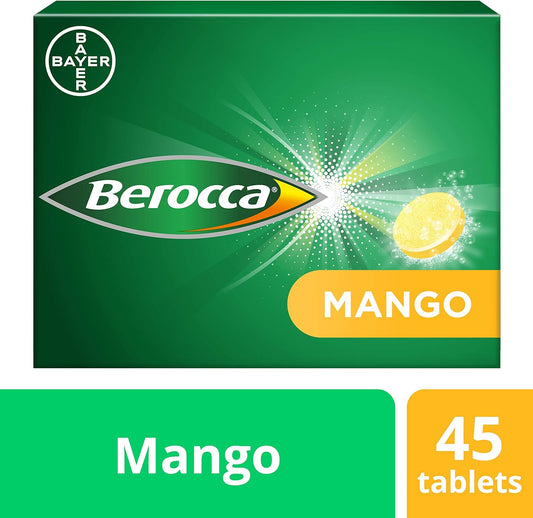 Berocca Vitamin C Effervescent Mango Flavour Tablets, Pack Of 45