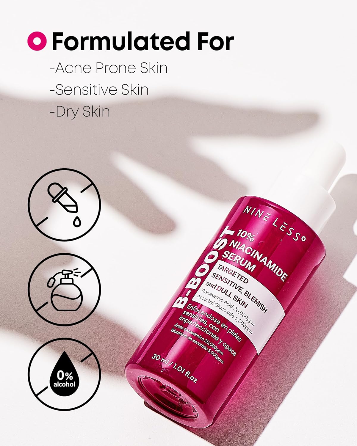 B-Boost 10% Niacinamide Serum – Korean Face Serum For Even Skin Tone – Tranexamic Acid & Glutathione – Revitalize Complexion, 1.01 Fl.Oz. : Beauty & Personal Care