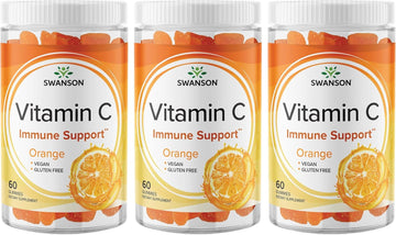 Swanson Vitamin C Gummies - Orange 125 Mg 60 Gummies 3 Pack