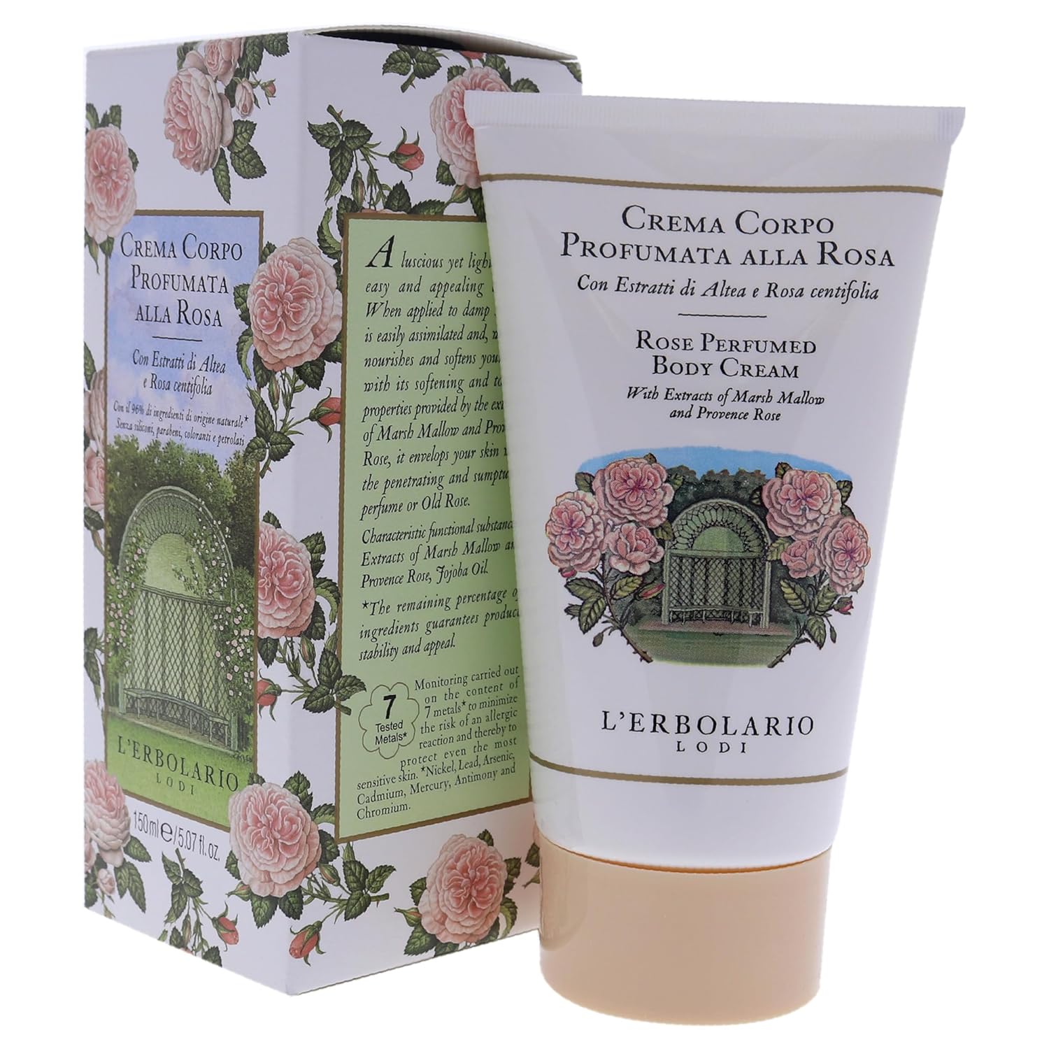 L'Erbolario Body Cream – Moisturizing Body Butter With Marsh Mallow And Provence Rose – Nourishing Skin Care With Floral Amber Scent – Rose - 5.1 Oz : Body Gels And Creams : Beauty & Personal Care