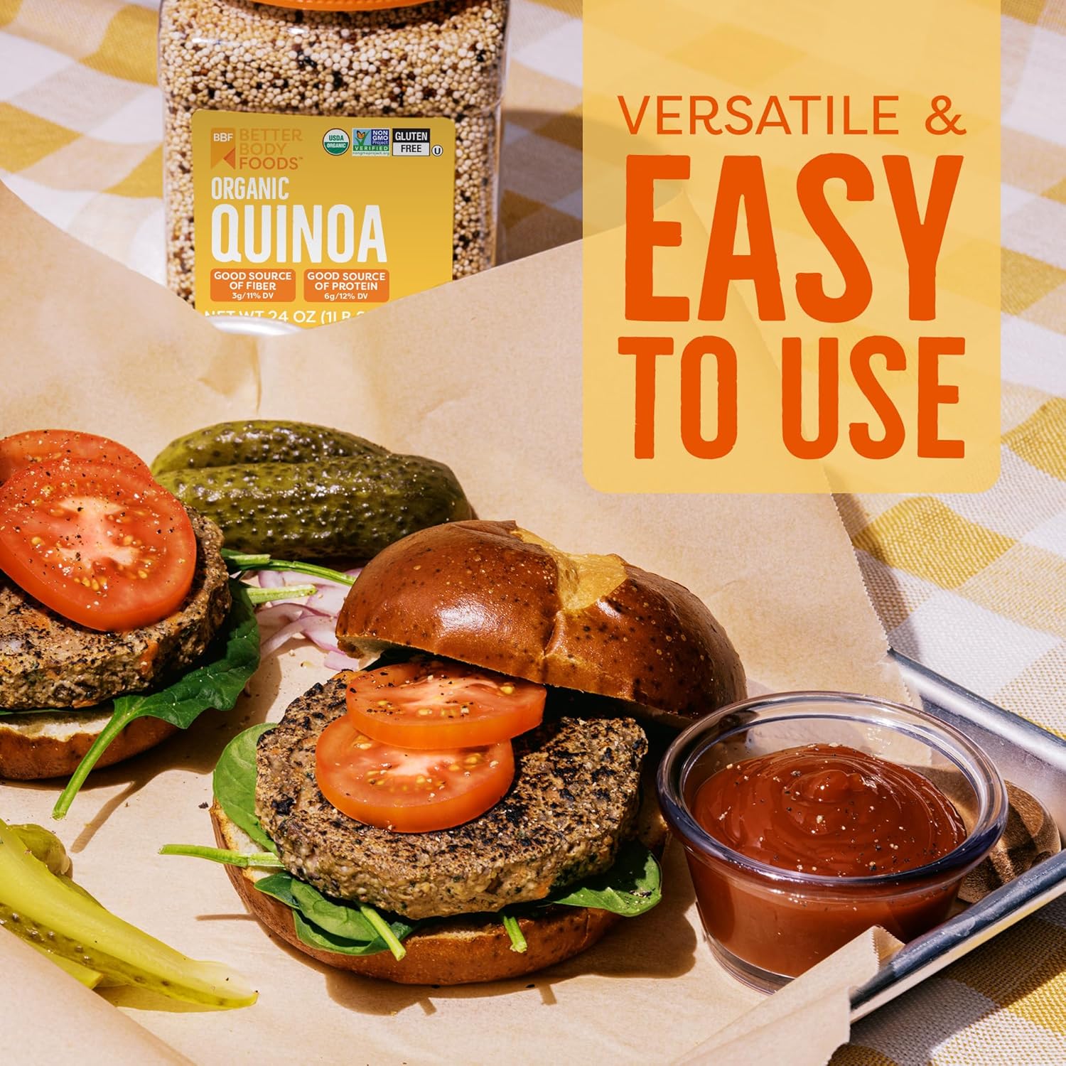 Betterbody Foods Organic Quinoa, Vegan, Gluten Free, Low Glycemic Rice Replacement, 24 Ounce : Grocery & Gourmet Food