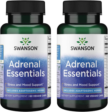 Swanson Adrenal Essentials 60 Veg Capsules (2 Pack)