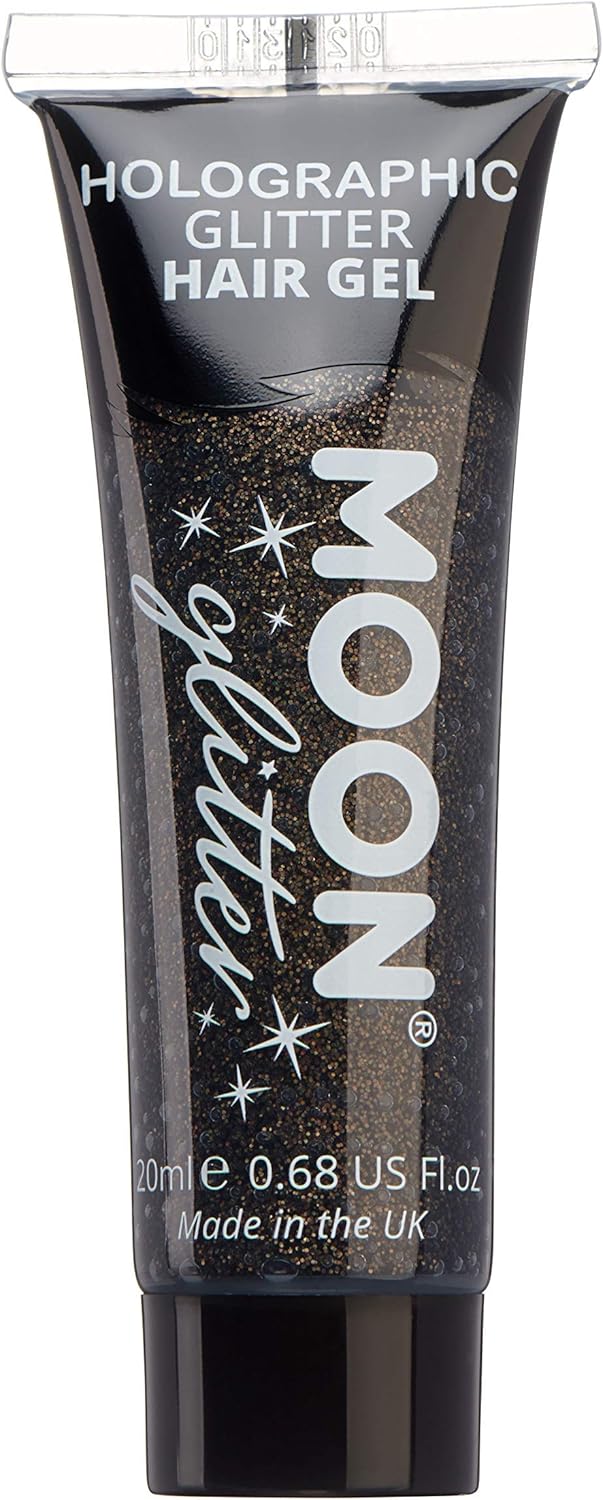 Holographic Glitter Hair Gel by Moon Glitter - 20ml - Black : Amazon.co.uk: Beauty