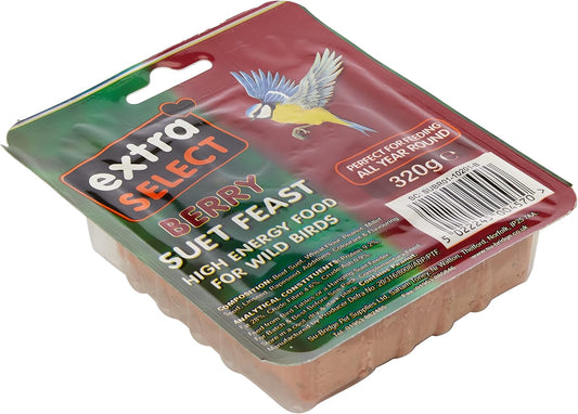 Extra Select Wild Bird High Energy Suet Block Wild Berry, 320 G (Pack Of 6)08Wb010