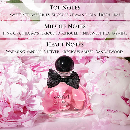 Michel Germain Sexual Noir Eau De Parfum Fragrance Spray, Top Notes Of Strawberries, Mandarin And Lime, Long-Lasting, Warm Floral & Sensual Gift For Her