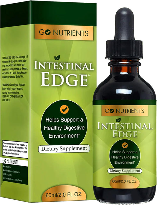Go Nutrients Intestinal Edge – Gut Cleanse For Humans With Wormwood, Black Walnut, Clove - Detox Liquid For Women, Men, Children & Adults - Organic Herbal Support For Digestion & Wellness – 2Oz