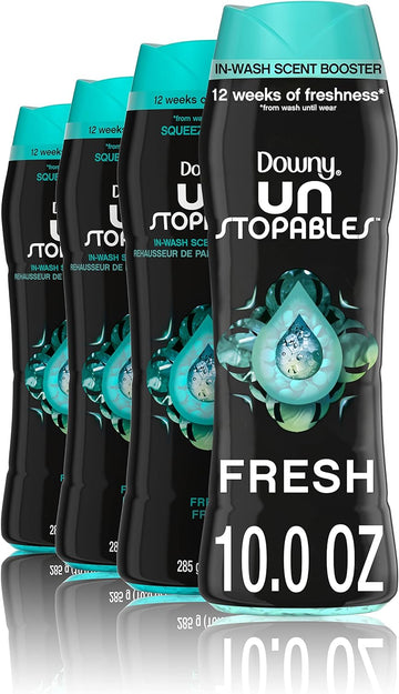 Downy Unstopables Laundry Scent Booster Beads For Washer, Fresh, 10 Oz (Pack Of 4)
