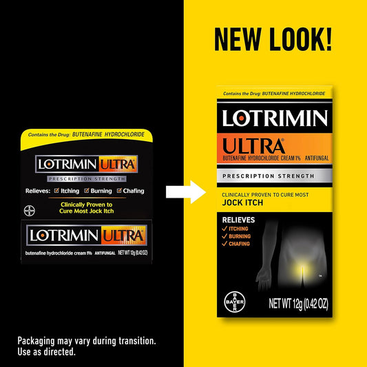 Lotrimin Ultra Antifungal Jock Itch Cream With Butenane Hydrochloride, Jock Itch Treatment For Men, Women, And Kids Over The Age Of 12, 1.1 Oz Tube