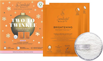Seoulista Beauty Two To Twinkle Cleanse And Bright Skincare System -Christmas Beauty Skin Care Gift Set —Bonus Magic Cleanse With Two Brightening Instant Facials With Vitamin C