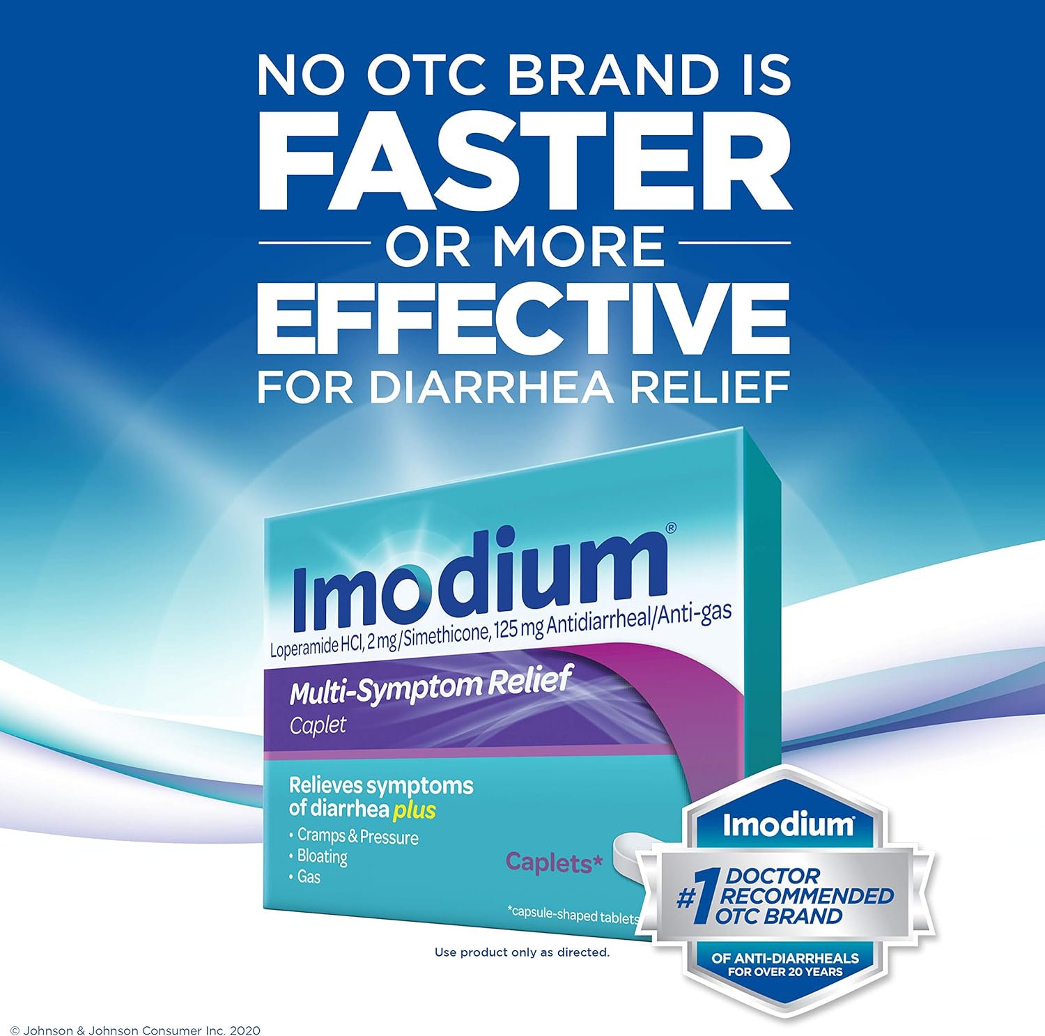 Imodium Multi-Symptom Caplets for Diarrhea Relief with Gas, Bloating & Cramps, 18 ct. : Everything Else