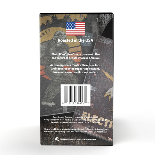 Black Rifle Coffee Company Electric Eagle Espresso, Medium Roast Coffee Rounds, 22 Single Serve Coffee Pods
