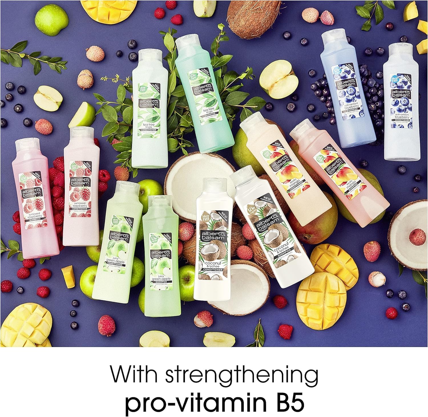 Alberto Balsam Create Your Own Shampoo & Conditioner Set – Pick Any Combination – Juicy Green Apple, Sweet Strawberry, Coconut, Tea Tree & More – Silicone Free – For All Hair Types – 350Ml Bottles