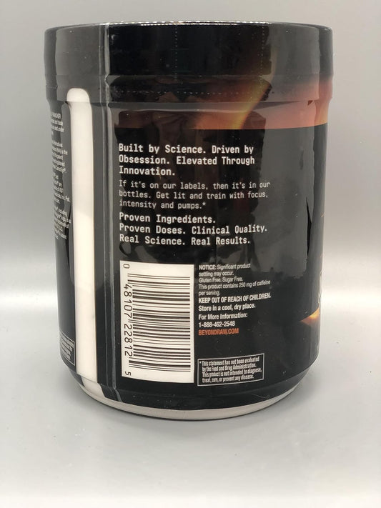 Beyond Raw Lit | Clinically Dosed Pre-Workout Powder | Contains Caffeine, L-Citrulline, Beta-Alanine, And Nitric Oxide | Jolly Rancher Cherry | 30 Servings
