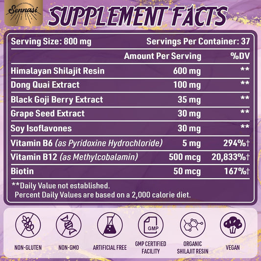 800Mg Shilajit Pure Himalayan Organic, Shilajit Resin Maximum Potency Gold Grade, Shilajit Supplement With 8-In-1 Natural Blend & 85+ Trace Minerals For Women, Energy & Immunity,30 Grams