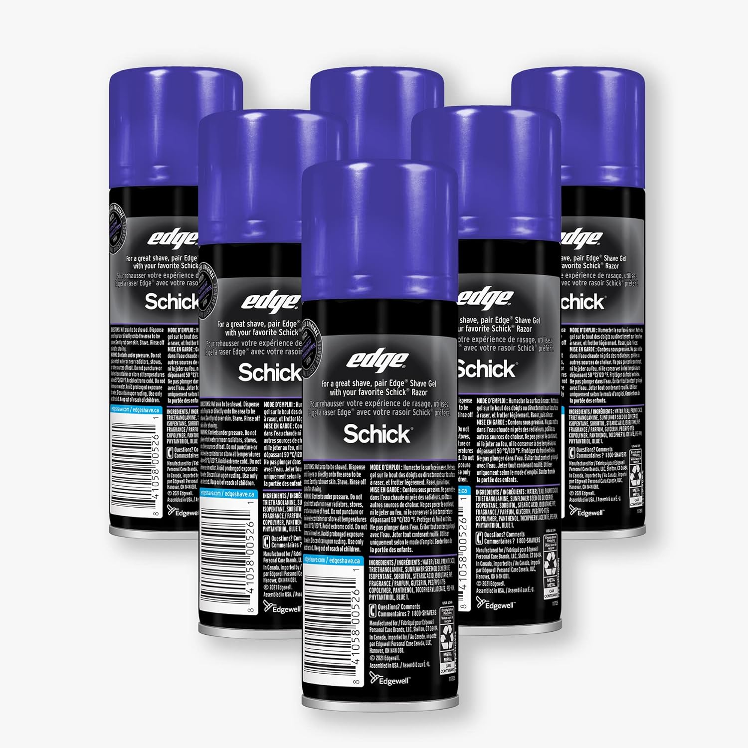 Edge Extra Moisturizing Shave Gel for Men, 7oz (6 Pack) : Beauty & Personal Care