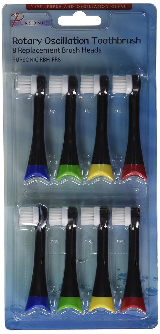 Pursonic Rbh-Fr8 Replacement Brush Heads For Pursonic S320/ S330 Rotary Brush Heads, 8 Count