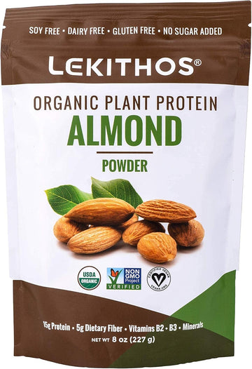 Certified Organic Almond Protein Almond Powder - 8 Oz -Single Ingredient - Non-Gmo Project Verified