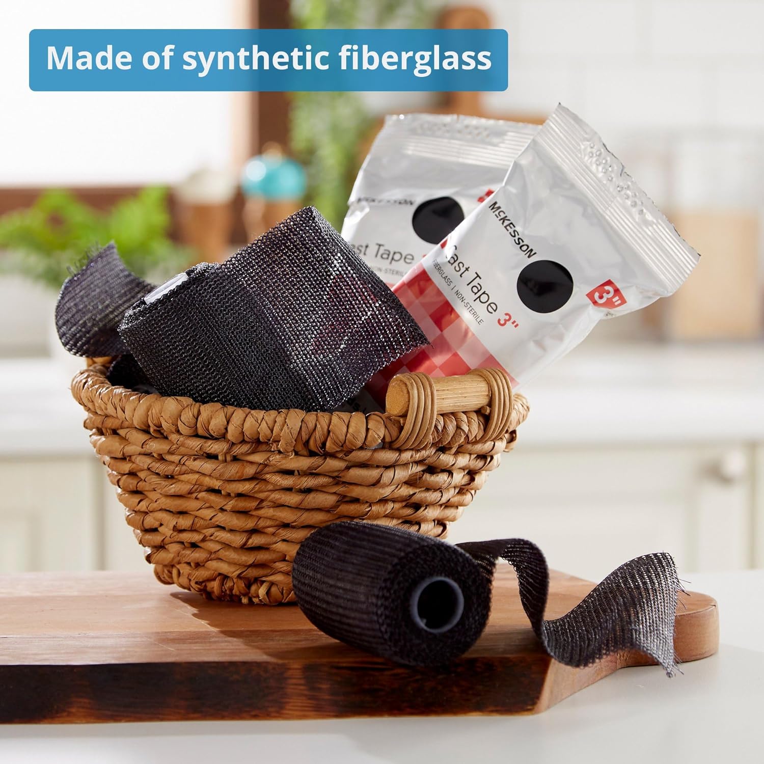 McKesson Cast Tape, Fiberglass, Black, 3 in x 4 yds, 1 Count, 10 Packs, 10 Total