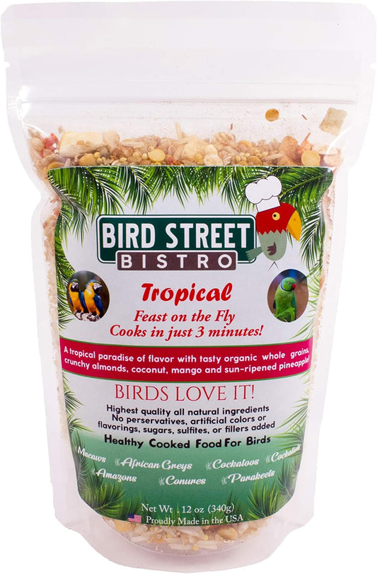Bird Street Bistro Tropical Feast On The Fly Parrot Food 11Oz