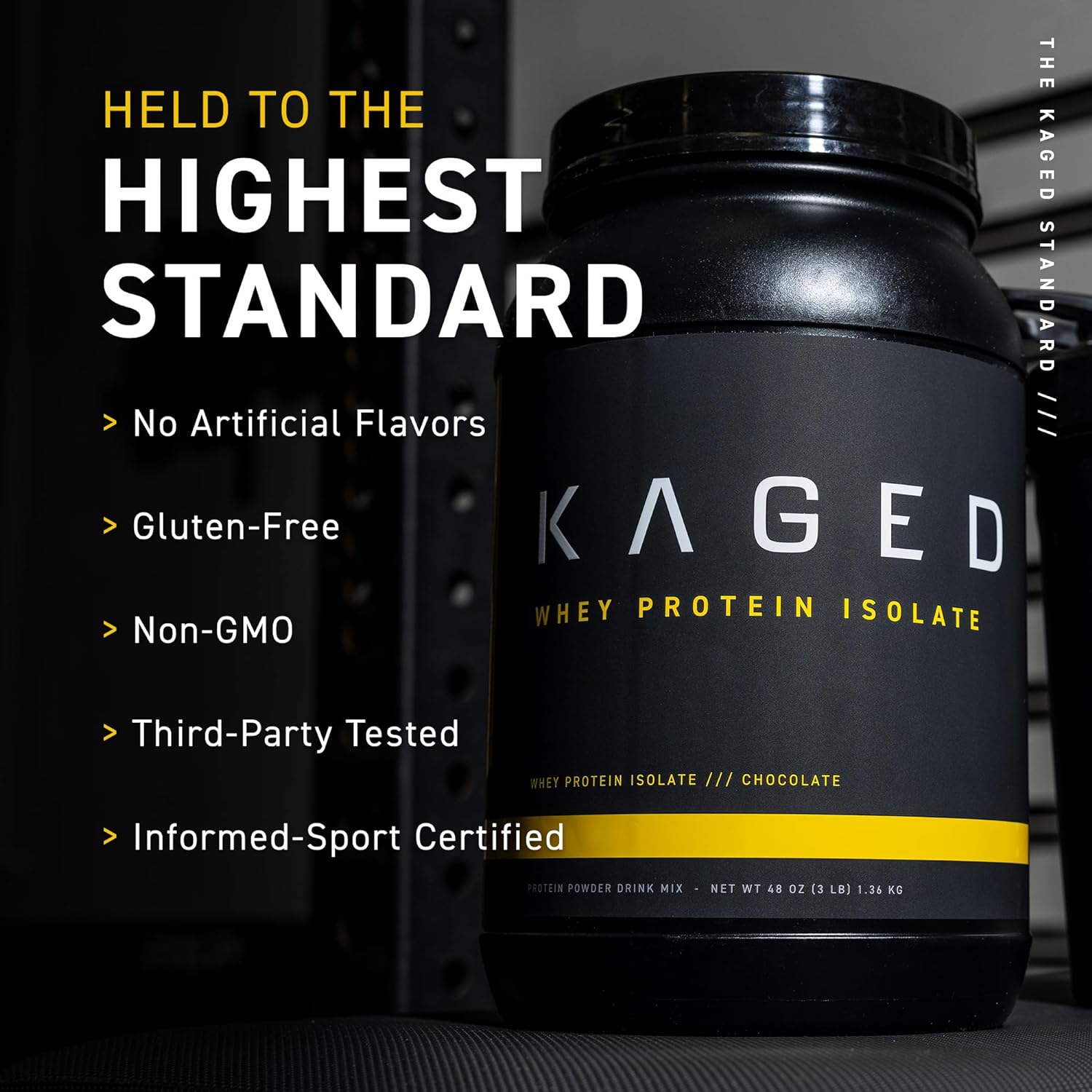 Kaged Whey Protein Isolate Powder | Chocolate | 100% Pure Low Lactose