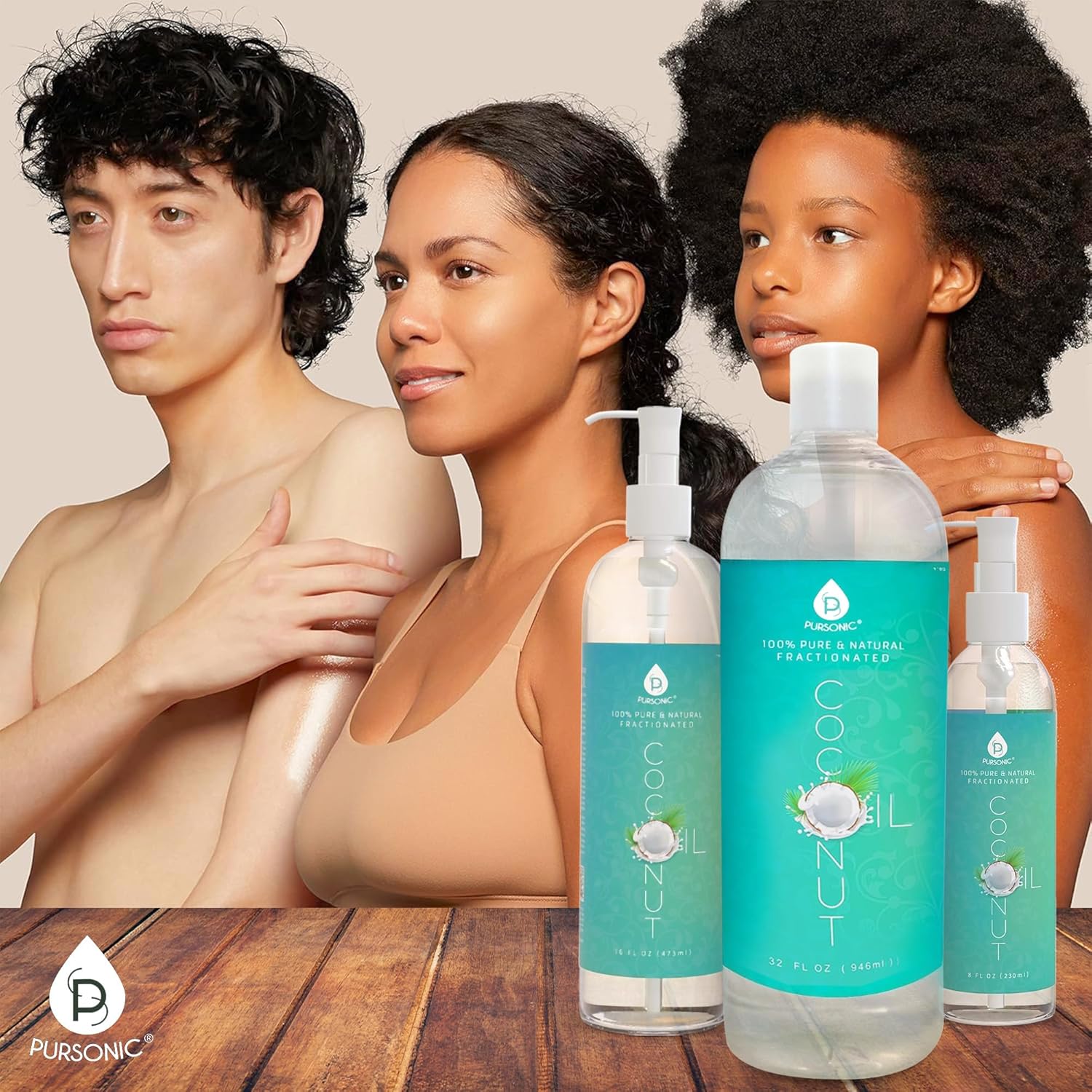 Pursonic Pure Unscented Fractionated Coconut Oil - 8 Oz Multipurpose Oil For Skin, Hair, Body Massage & Makeup Removal - Carrier Oil For Essential Oils And Aromatherapy : Health & Household