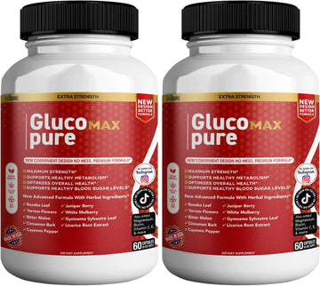 Gluco Max Pure Ultra Dietary Supplement, 60 Capsules, Maximum Strength, Supports Healthy Blood Sugar Levels, Optimizes Overall Health (3)