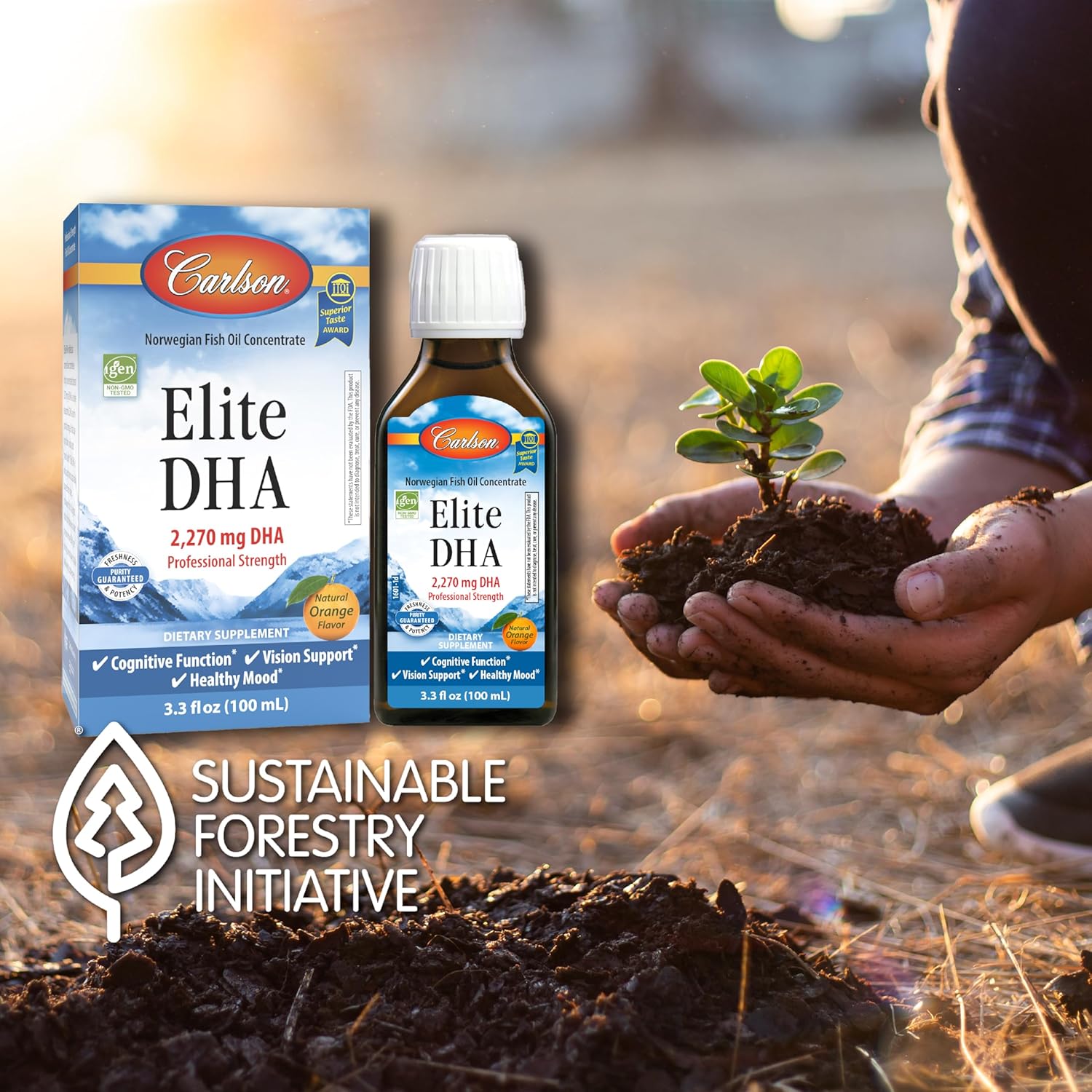 Carlson - Elite Dha, 2270 Mg Dha, Professional Strength, Norwegian Fish Oil Concentrate, Cognitive Function & Vision Support, Orange, 100 Ml : Health & Household