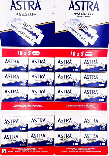 Astra Stainless, Double Edge Razor Blades, 100 Pieces