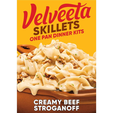 Velveeta Skillets Creamy Beef Stroganoff One Pan Dinner Kit With Cheese Sauce (Pasta & Seasonings, 11.6 Oz Box)