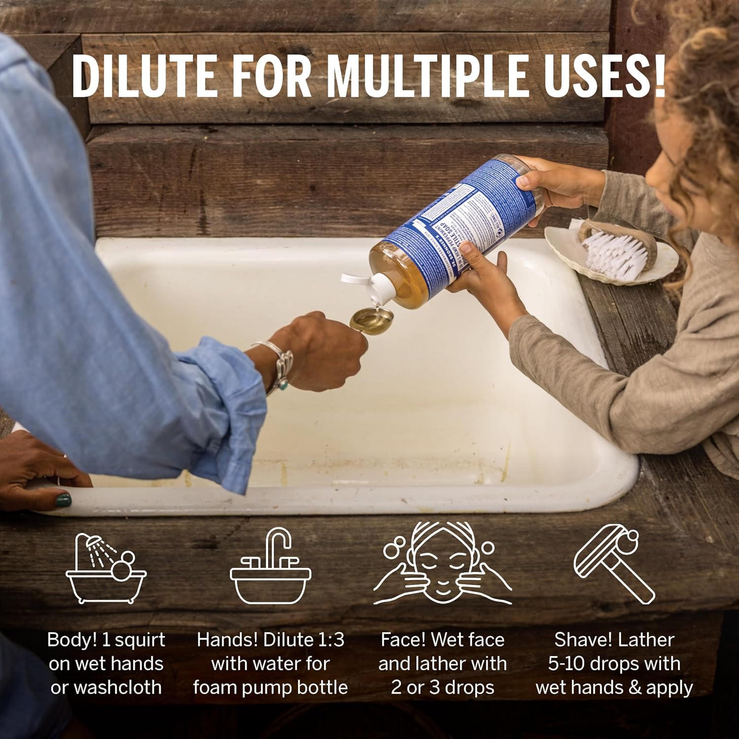 Dr. Bronner's Pure-Castile Liquid Soap- Made with Regenerative Organic Certified Oils- 18-in-1 Uses for Face, Body, Hand, Hair, Laundry & More- Vegan, Non-GMO- All Natural Body Wash- Peppermint,32oz : Beauty Products : Beauty & Personal Care
