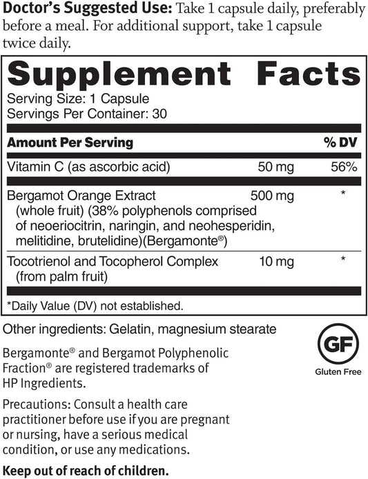 Dr. Sinatra Advanced Cholesterol Solutions Heart Health Supplement With Citrus Bergamot, 30 Capsules (30-Day Supply)