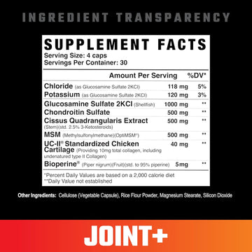 Axe & Sledge Joint+ | Joint Health Support Supplement With Uc-Ii Collagen, Glucosamine, Msm, Bioperine | 1G Glucosamine, 500Mg Optimsm, 40Mg Uc-Ii Collagen | 30 Servings