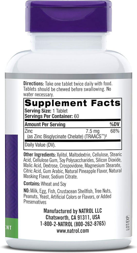 Natrol High Absorption Zinc, Supports Immune Health And Cellular Metab