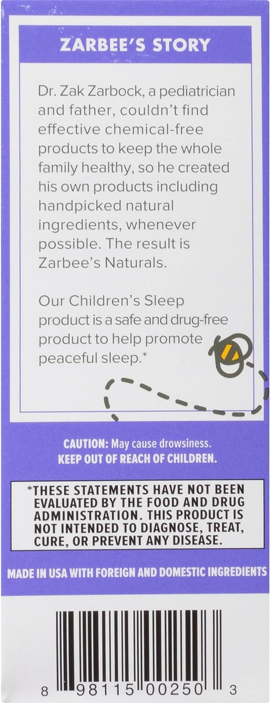 Zarbee'S Naturals Children'S Sleep Melatonin Supplement Chewable Tablets Grape Flavor - 30 Ct, Pack Of 2