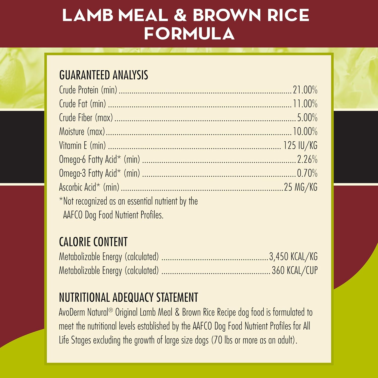 AvoDerm Natural Lamb Meal & Brown Rice Recipe Dry Dog Food, For Allergy Support, 26 lb : Pet Supplies