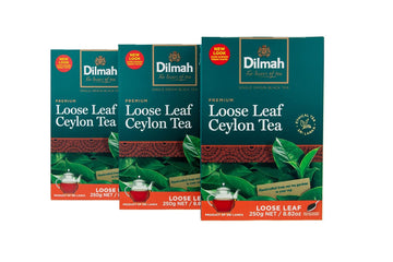 Dilmah Premium Ceylon Black Tea - Loose Leaf Tea (250G) - Pack Of 3 (Total 750G)-Strong And Aromatic For Everyday Drinking-Unblended Single Origin Teas Packed At Source