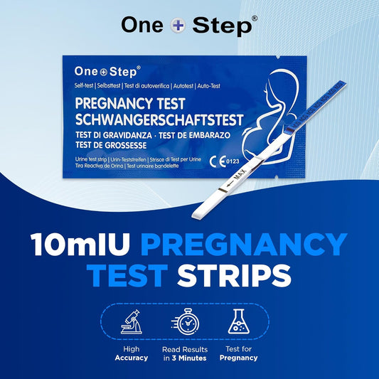 One Step 5 X Highly Sensitive 10Miu Pregnancy Test Strips (Tests Up To 6 Days Earlier)