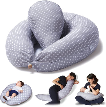 Niimo Xxl+ Pregnancy Pillow & Nursing Pillow - Plus Pregnancy Sleeping Wedge, 100% Cotton Cover, 100% Machine-Washable, Blue With White Stars (200 X 70 Cm)