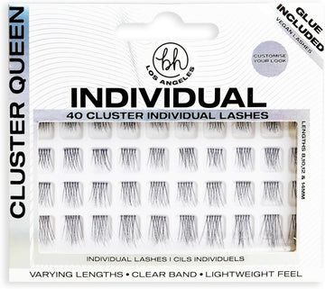 Bh Los Angeles Natural Individual Lashes, Add Natural Length, Multiple Sizes Included, Cluster Queen